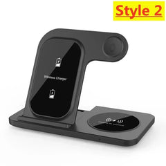 3 in 1 wireless charger pad for iPhone, Watch and AirPods Black