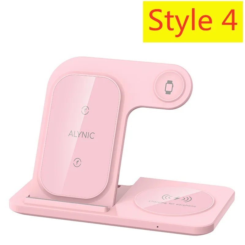 3 in 1 wireless charger pad for iPhone, Watch and AirPods Pink