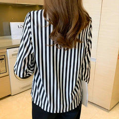 Buy Women's Oversized Striped Shirt – Long Sleeve Blouse Top women's shirt