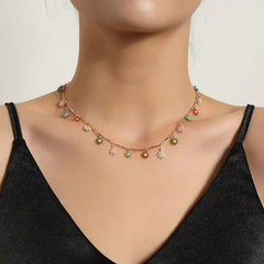 Buy Double Layer Daisy Butterfly Evil Eye Necklace – Women's Choker Jewelry Gift jewelry
