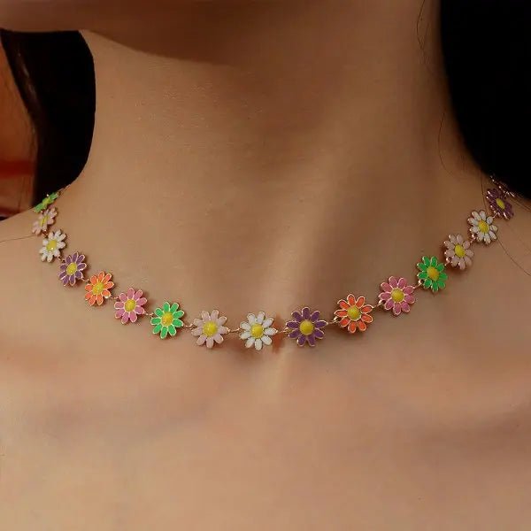 Buy Double Layer Daisy Butterfly Evil Eye Necklace – Women's Choker Jewelry Gift jewelry