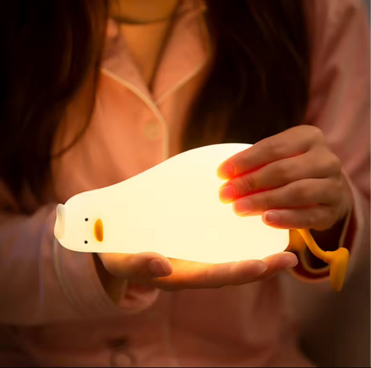 Buy LED Light Rechargeable Silicone Squishy Duck Lamp Child Holiday gift Light
