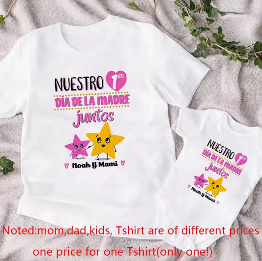 Personalized Our First Mother's Day Family Matching Clothes Custom Name Baby Romper Mothers Day Outfit Mom Shirt Infant Bodysuit