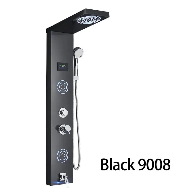 Buy LED Bathroom Shower Panel with Rainfall, Waterfall & Massage Jets bathroom shower