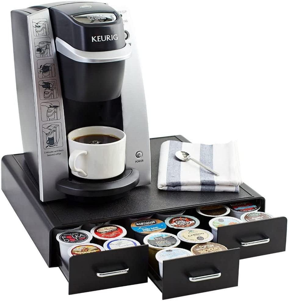 K-Cup Coffee Pod Drawer – 36 Pod Organizer (Black)