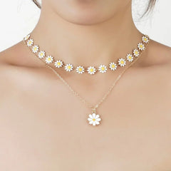 Buy Double Layer Daisy Butterfly Evil Eye Necklace – Women's Choker Jewelry Gift jewelry