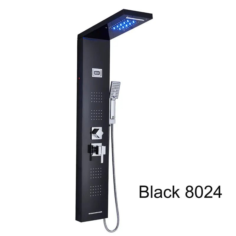 Buy LED Bathroom Shower Panel with Rainfall, Waterfall & Massage Jets bathroom shower