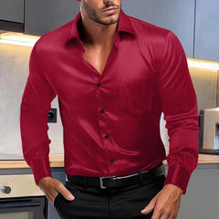 Buy New silky fabric casual fashion young men's shirt men's apparel