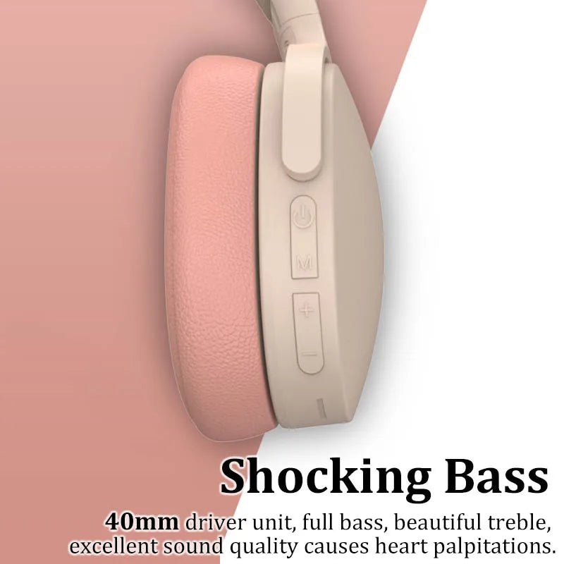 Buy Headphone Bluetooth Over Ear Stereo HIFI Headset Wireless Heavy Bass Game Earphone TF/AUX Music Player with MIC/Radio for Gifts Audio items
