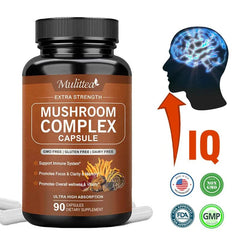 Buy Mulittea 10x Mushroom Complex capsules with LioMane, Brain Supplement for Memory Vitamins