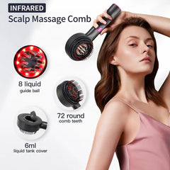 Buy Electric Vibration Massage Comb Red Light Therapy Hair Growth Massage Scalp Brush Anti Hair Loss Liquid Oil Applicator Hair Care Hair care brush