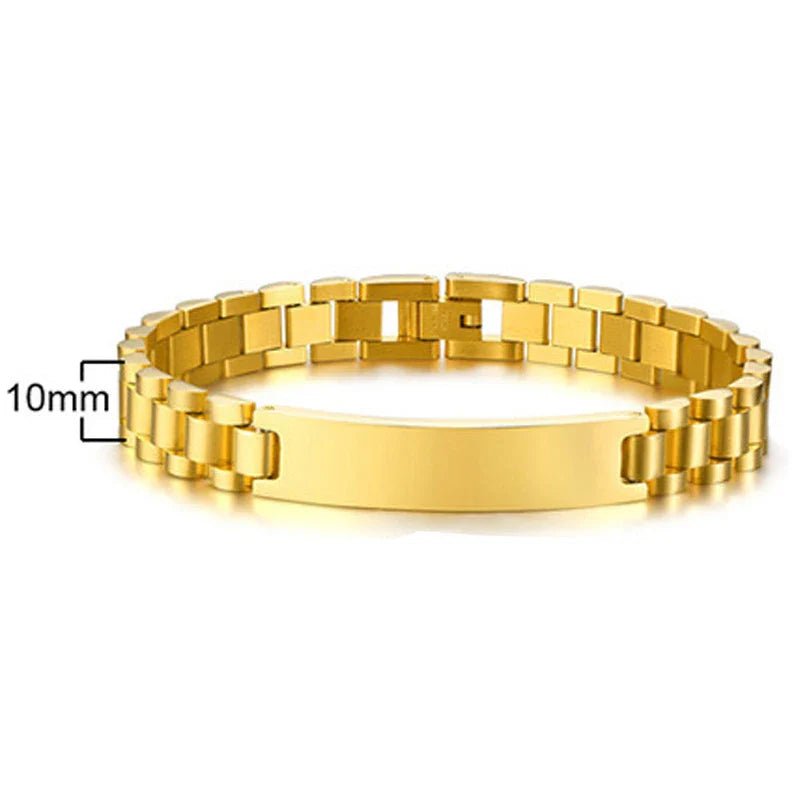 Buy 10mm Custom Name logo Stainless Steel Men Bracelet Braclet