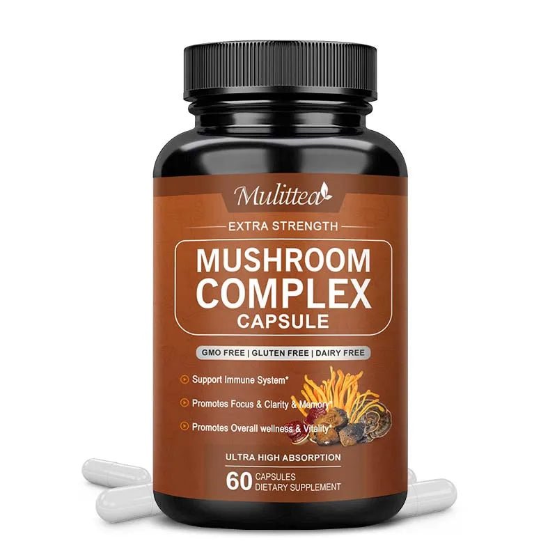 Buy Mulittea 10x Mushroom Complex capsules with LioMane, Brain Supplement for Memory Vitamins