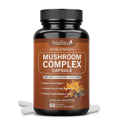 Buy Mulittea 10x Mushroom Complex capsules with LioMane, Brain Supplement for Memory Vitamins