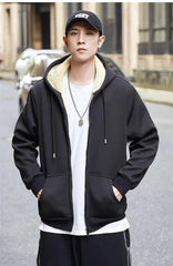 Buy Men's Winter Lambswool Coats Warm Thicken Jackets Long Sleeve Zipper Hoodies Men Women Jacket coats & Jackets