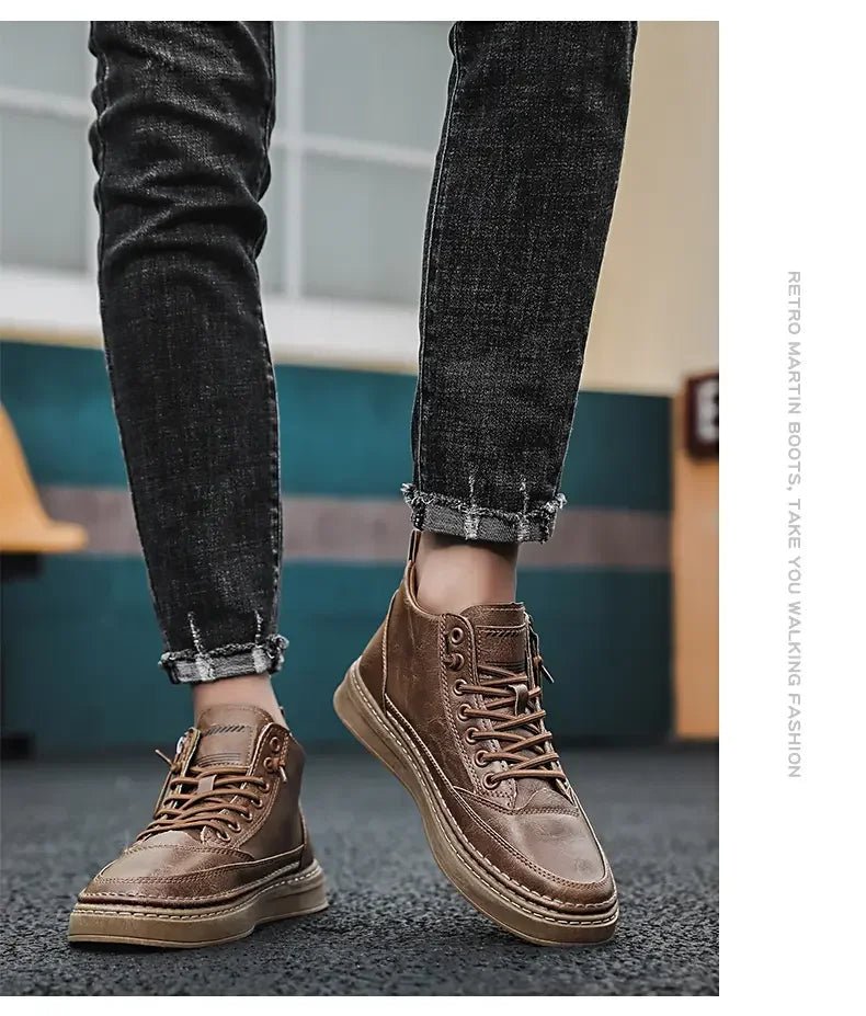 Buy Men Boots High Top Leather Shoes shoes