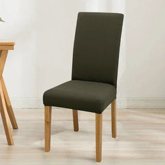 Elastic Solid Color Adjustable Chair Cover Slipcovers Chair Seat Covers Kitchen Dining Room