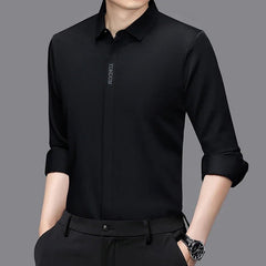 Buy Men's Business Casual Long Sleeved Solid Color Shirt men's shirt