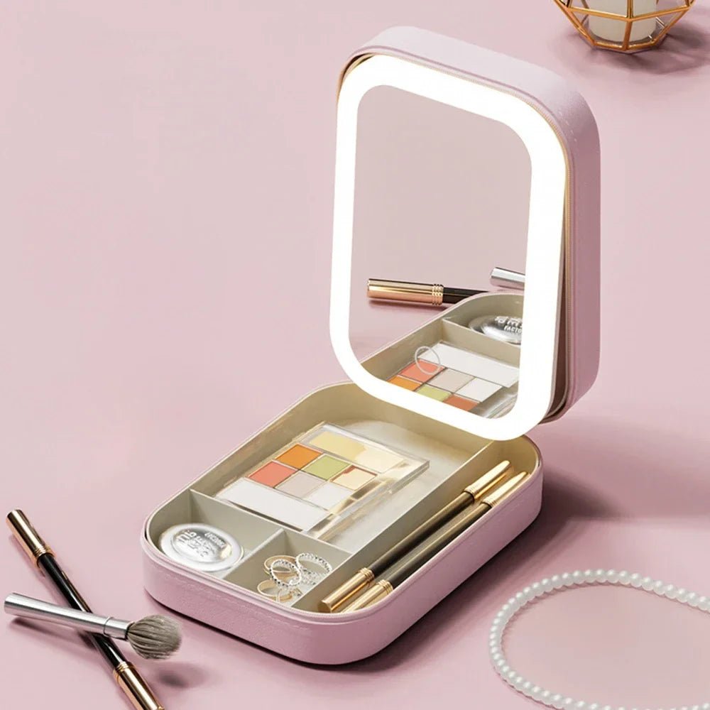 Buy Foldable Led Adjustable Brightness Mirror Makeup Storage Box makeup box