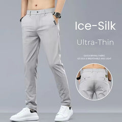 Buy Summer Ice Silk Stretch Casual Pants Men men's apparel