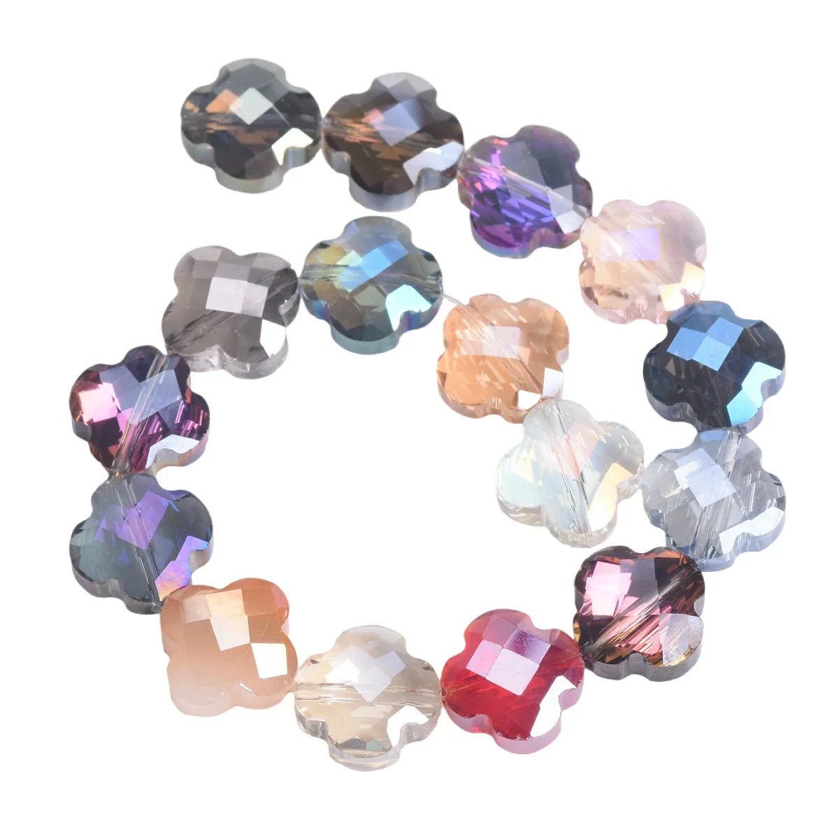 Buy Flower Clover Shape Faceted Crystal Glass Loose Spacer Beads For Jewelry Making&nbsp; jewelry