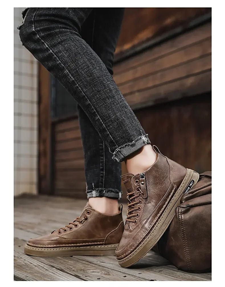 Buy Men Boots High Top Leather Shoes shoes