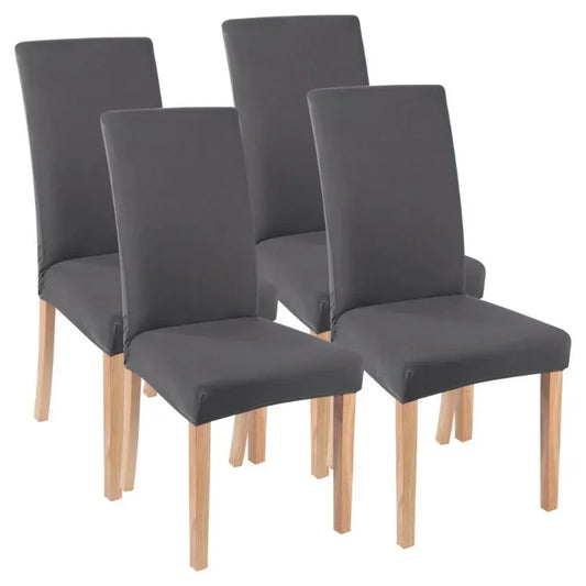 Elastic Solid Color Adjustable Chair Cover Slipcovers Chair Seat Covers Kitchen Dining Room