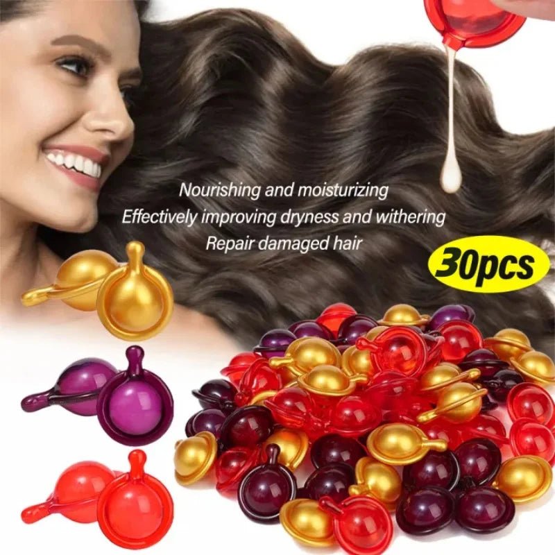Buy Hair Vitamin Capsule Keratin Oil Fast Restore Soft Smooth Shiny Hair Care Nourish Repair Hair Damaged Splitting Treatment Produc