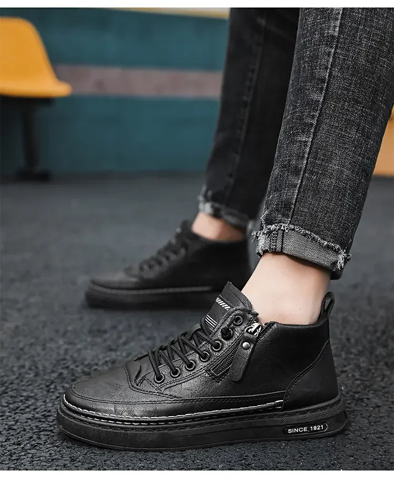 Buy Men Boots High Top Leather Shoes shoes