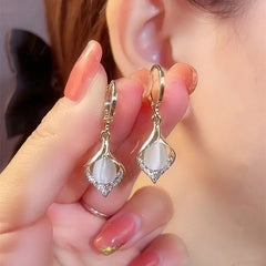 Buy Korean Fashion Cat Eye Stone Crystal Earrings For Women Jewelry ear ring