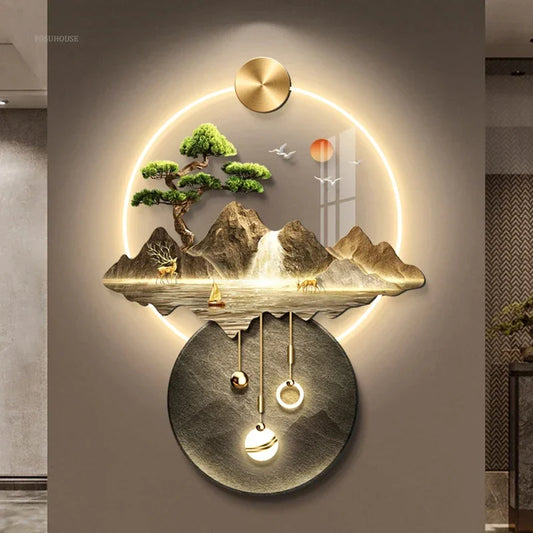 wall painting with lights Simple Modern Hanging Home Decoration & Living Room