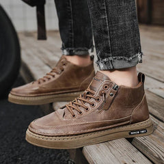 Buy Men Boots High Top Leather Shoes shoes