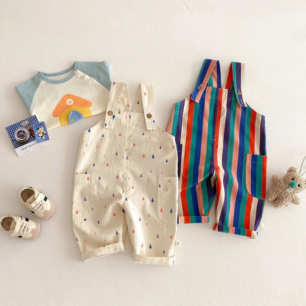 Buy Unisex Spring New Kids Clothes Fashion Overalls Polk Dot Jumpsuits Striped Overalls Children Play Suit