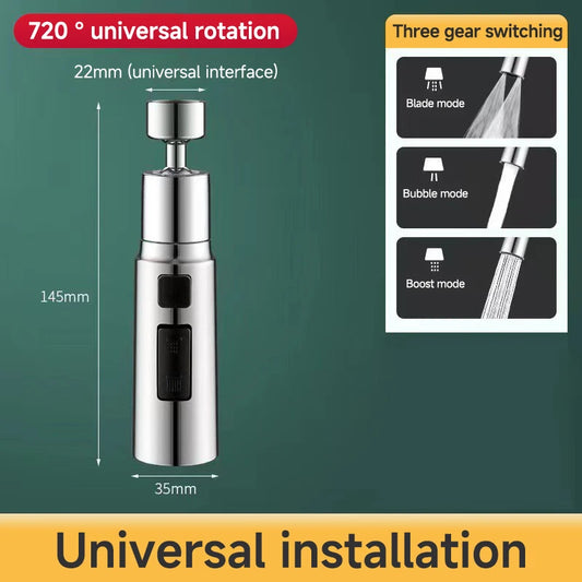 Faucet Extender Metal Alloy Head Water Saver Home Extended Shower Spray Filter