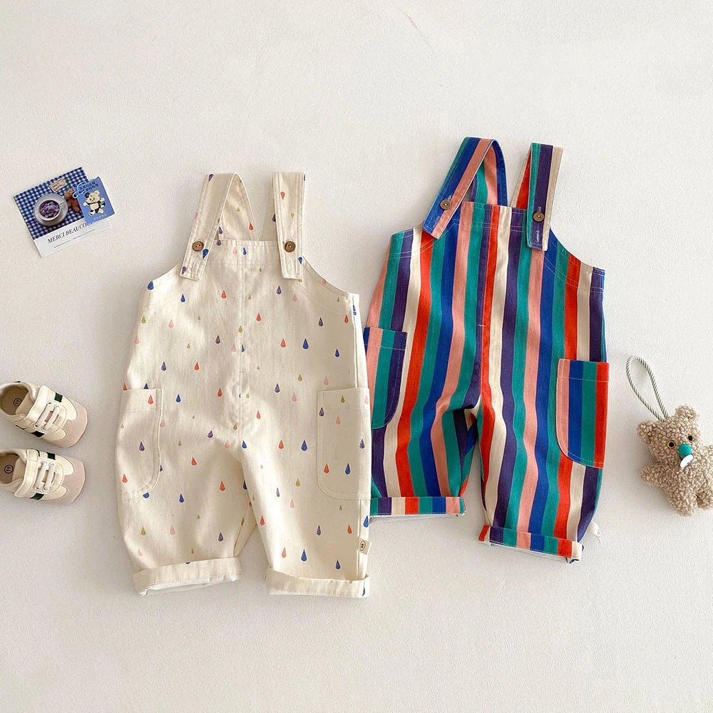 Buy Unisex Spring New Kids Clothes Fashion Overalls Polk Dot Jumpsuits Striped Overalls Children Play Suit