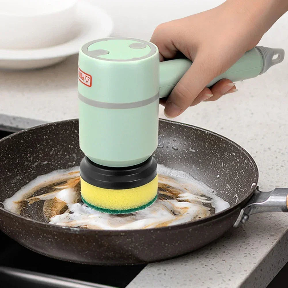 Wireless Electric Cleaning Brush USB Rechargeable Automatic Kitchen Dishwashing Brush