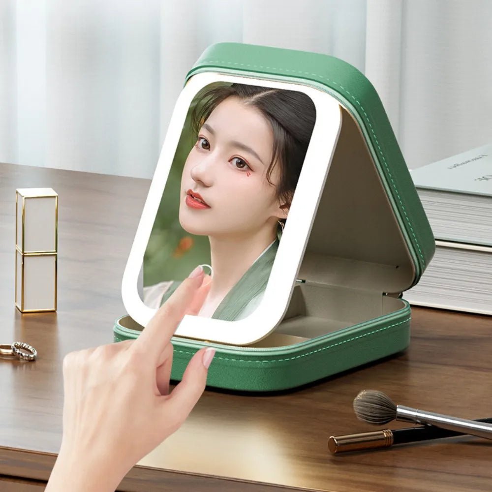 Buy Foldable Led Adjustable Brightness Mirror Makeup Storage Box makeup box