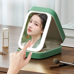 Buy Foldable Led Adjustable Brightness Mirror Makeup Storage Box makeup box