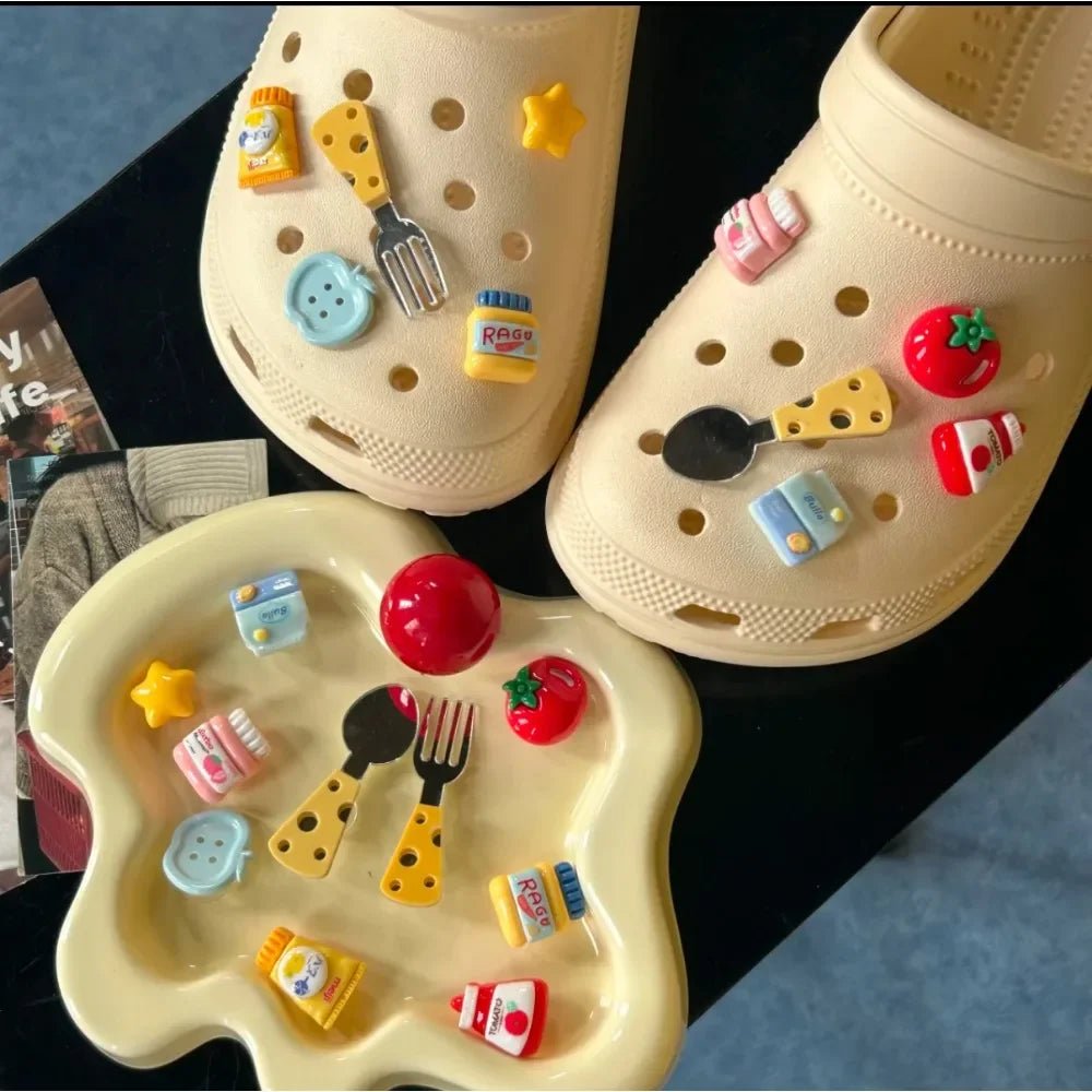 Buy 7/14pcs Glow - in - the - Dark Star Shoe Charms Easy Install Fun DIY hole shoes Buckles for Hole shoes baby shoes