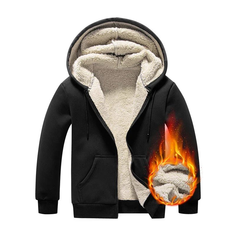 Buy Men's Winter Lambswool Coats Warm Thicken Jackets Long Sleeve Zipper Hoodies Men Women Jacket coats & Jackets