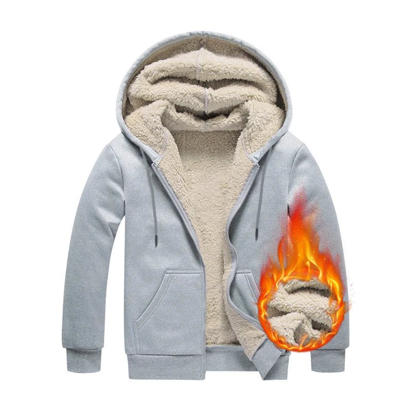 Buy Men's Winter Lambswool Coats Warm Thicken Jackets Long Sleeve Zipper Hoodies Men Women Jacket coats & Jackets