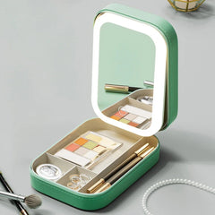 Buy Foldable Led Adjustable Brightness Mirror Makeup Storage Box makeup box