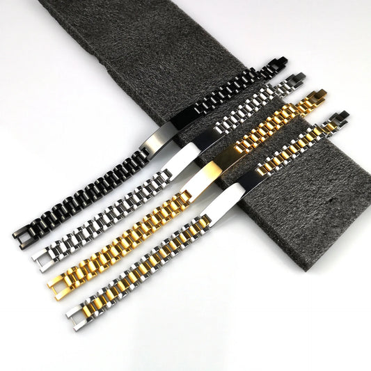 10mm Custom Name logo Stainless Steel Men Bracelet