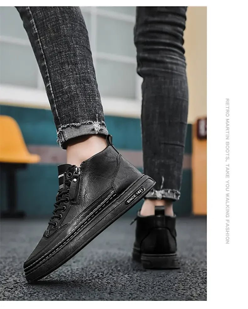 Buy Men Boots High Top Leather Shoes shoes
