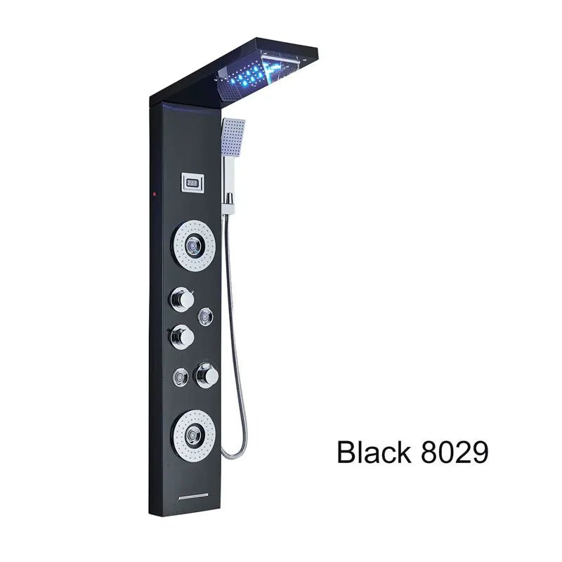Buy LED Bathroom Shower Panel with Rainfall, Waterfall & Massage Jets bathroom shower