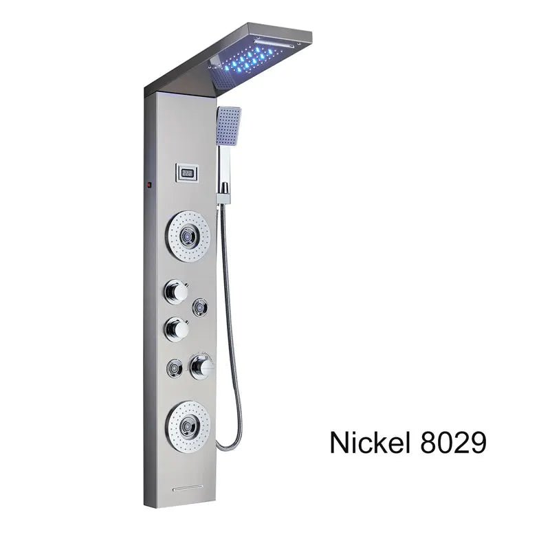 Buy LED Bathroom Shower Panel with Rainfall, Waterfall & Massage Jets bathroom shower