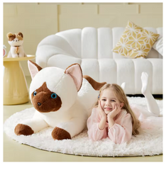 IKASA Giant Siamese Cat Stuffed Animal Plush Toy,Big Large Jumbo Soft Toys,30" Cute Huge Size Fluffy Plushy Fat Oversized Toy