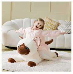 IKASA Giant Siamese Cat Stuffed Animal Plush Toy,Big Large Jumbo Soft Toys,30" Cute Huge Size Fluffy Plushy Fat Oversized Toy