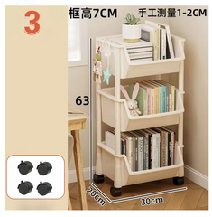 Trolley Bookshelf Kitchen Storage Slit Storage Cabinet Bathroom Living Room Home Organizer Rack Kitchen Corner Narrow