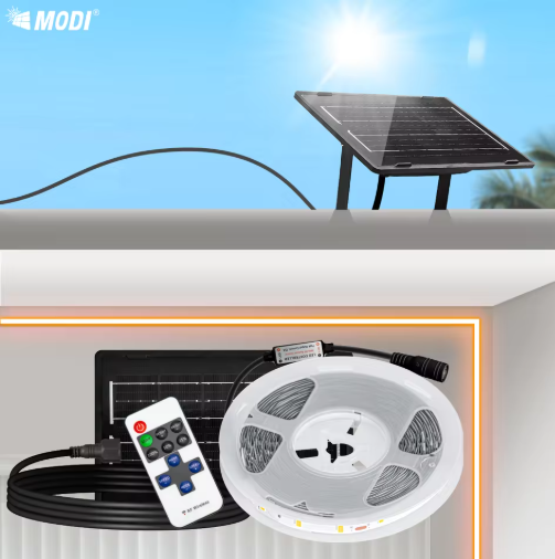 Solar LED strip light waterproof warm light wall light decoration